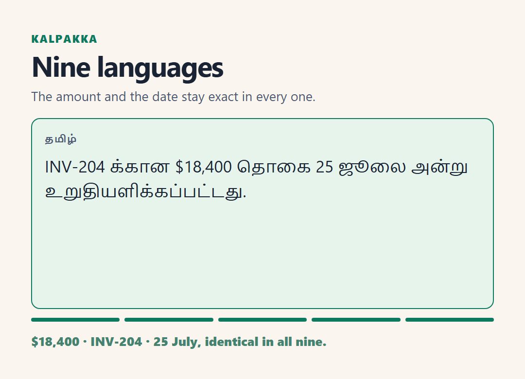 Nine languages demonstration